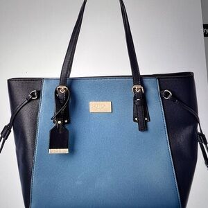 Surell Blue and Black Totes with Structured Design